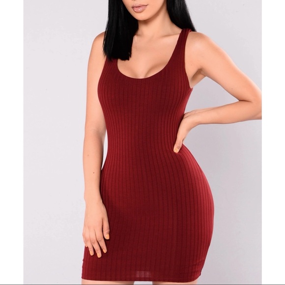 Burgundy Mini Dress - Picture 2 of 9